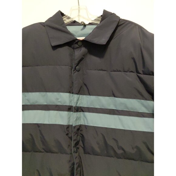 Birdwell Beach Britches Jacket Mens Nylon Full Zip Puffer Navy Blue Stripe XL - Picture 2 of 10